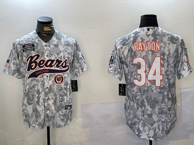 Men Chicago Bears #34 Payton Nike Arctic Camo 2024 Salute to Service Limited NFL Jersey style 2->youth nfl jersey->Youth Jersey